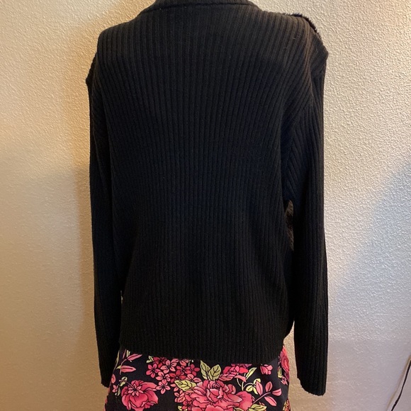 Kathie Lee Collection Black Faux Fur Sweater - Picture 4 of 9